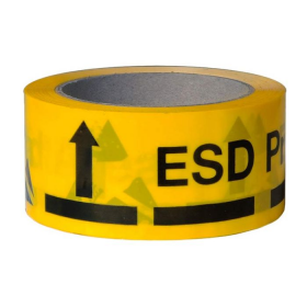 Клейкая лента желтого цвета с ESD-маркировкой VKG ESD A-7418